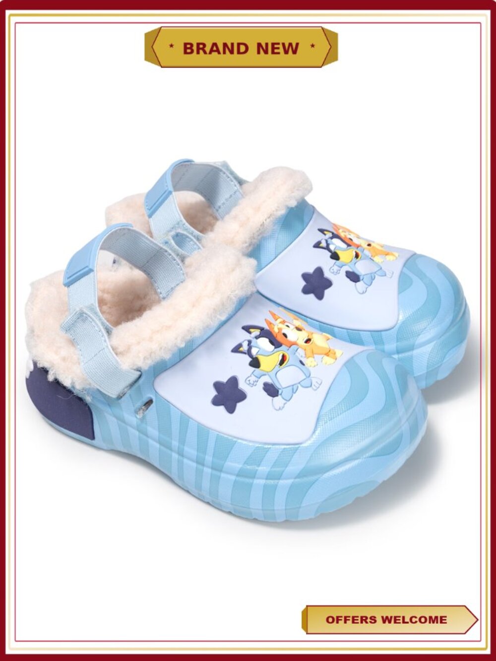 Bluey Toddler Boys Faux Fur Lined Clog